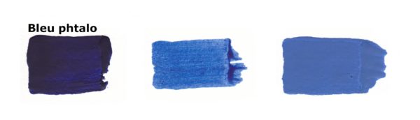 Planche de dégradé couleur encaustique bleu phtalo